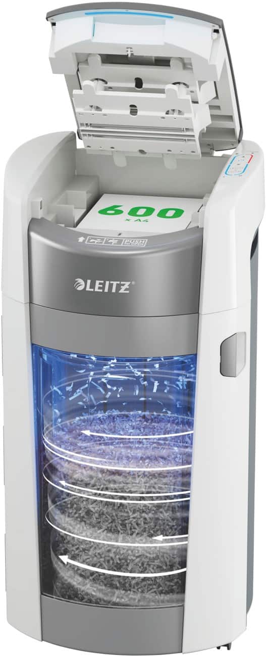 Leitz IQ Autofeed OptiMax Papierversnipperaar 660 Vellen Snippers Veiligheidsniveau P-4 50 liter