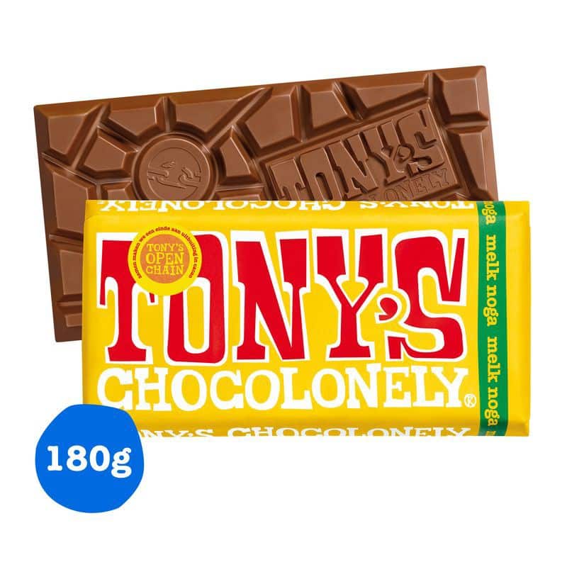 Tony's Chocolonely Classic Melk Nougat Chocolade 180 g