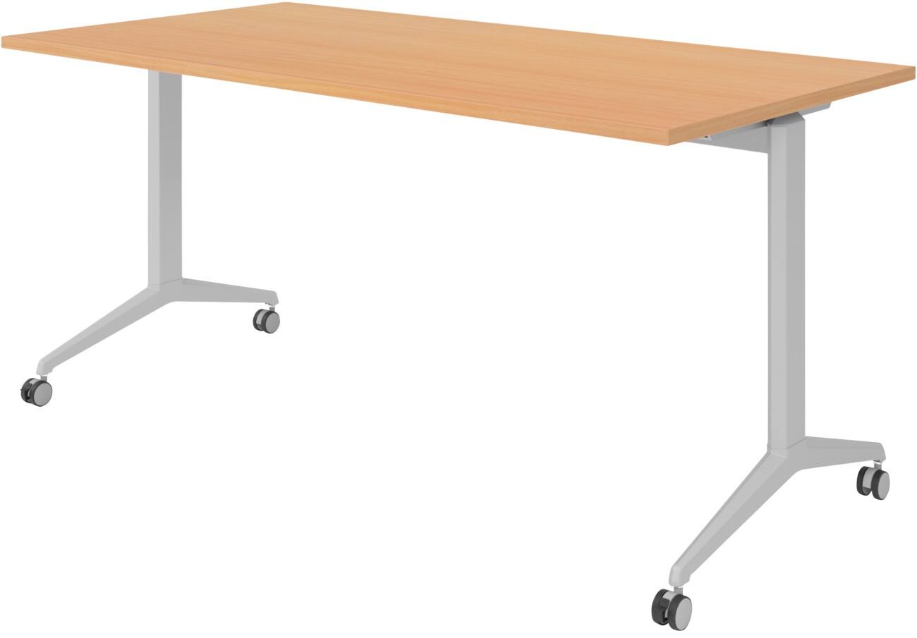 Hammerbacher Klaptafel Beuk Spaanplaat, staal Zilver 160 x 800 x 750 mm