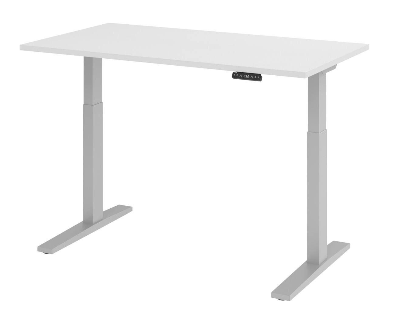 Hammerbacher Elektrisch hoogteverstelbaar Bureau Rechthoekig Wit C-Voet 1,400 (B) x 800 (D) x 1,200 (H) mm Spaanplaat, staal
