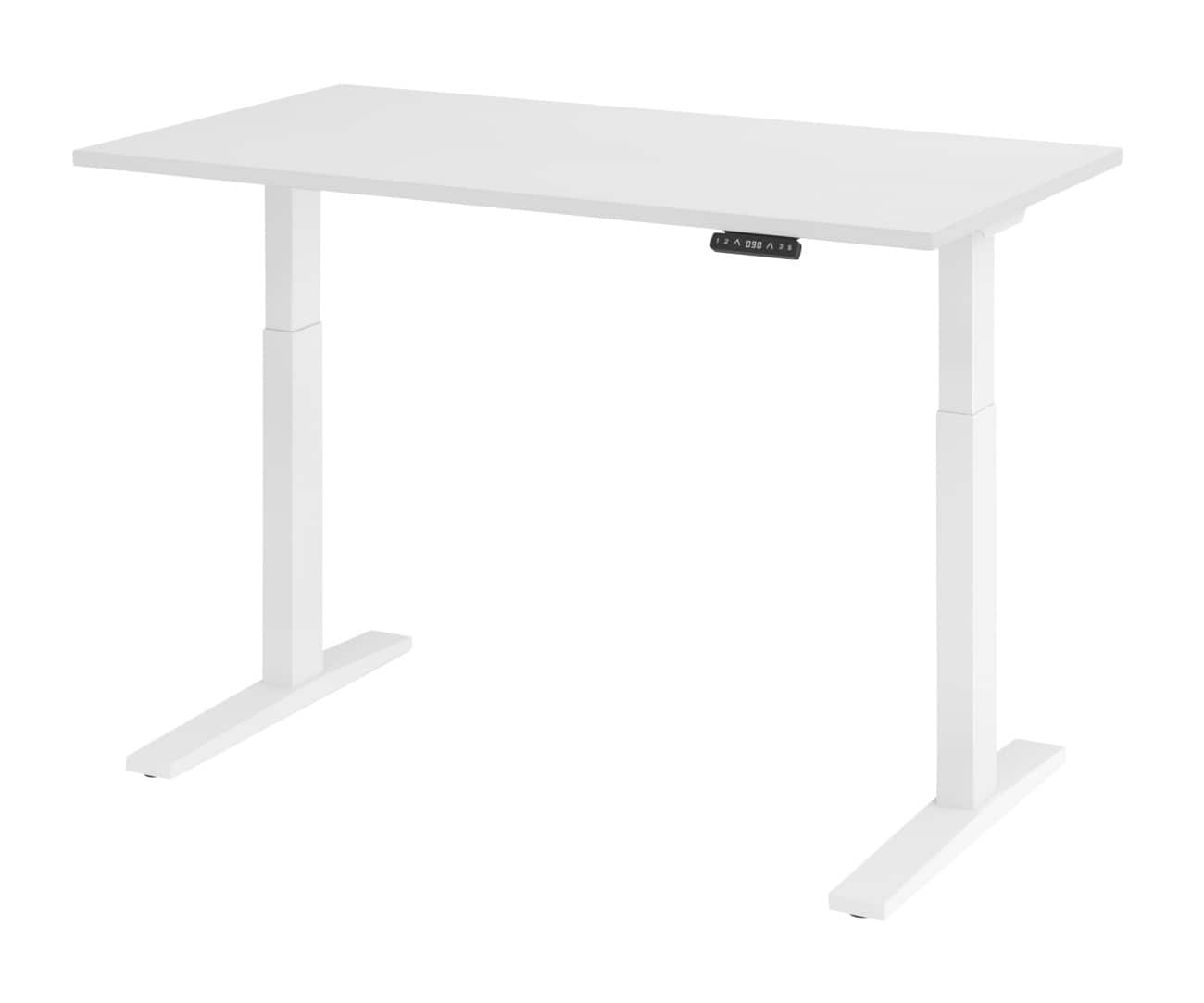 Hammerbacher Elektrisch hoogteverstelbaar Bureau Rechthoekig Wit C-Voet 1,400 (B) x 800 (D) x 1,200 (H) mm Spaanplaat, staal