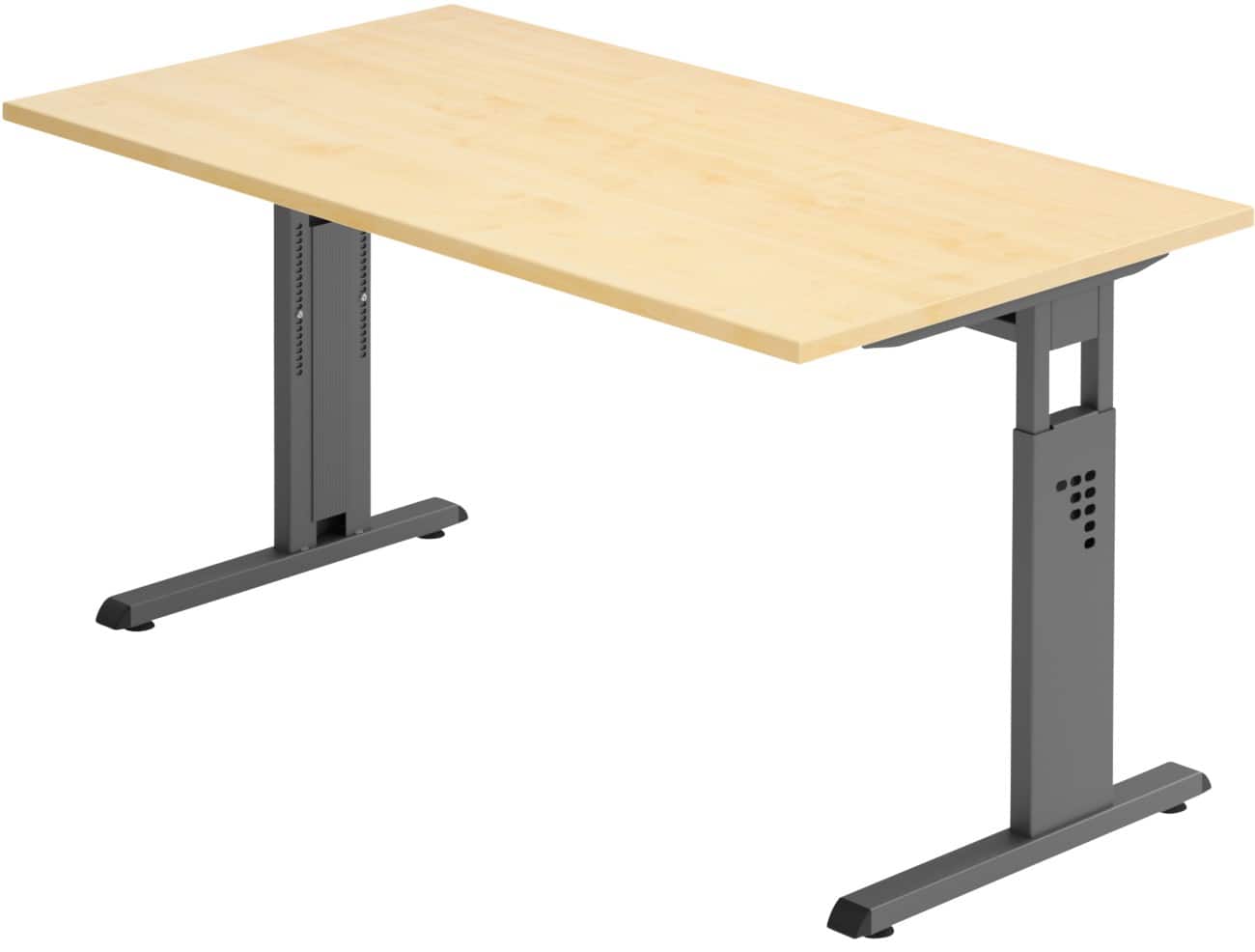 Hammerbacher Hoogteverstelbaar Bureau Rechthoekig C-Voet 1,400 (B) x 800 (D) x 850 (H) mm Spaanplaat, staal