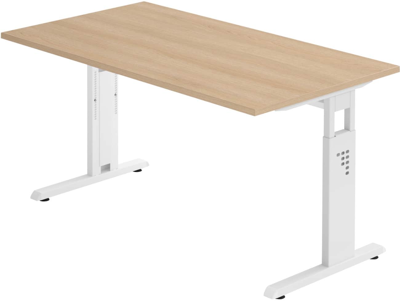 Hammerbacher Hoogteverstelbaar Bureau Rechthoekig C-Voet 1,400 (B) x 800 (D) x 850 (H) mm Spaanplaat, staal