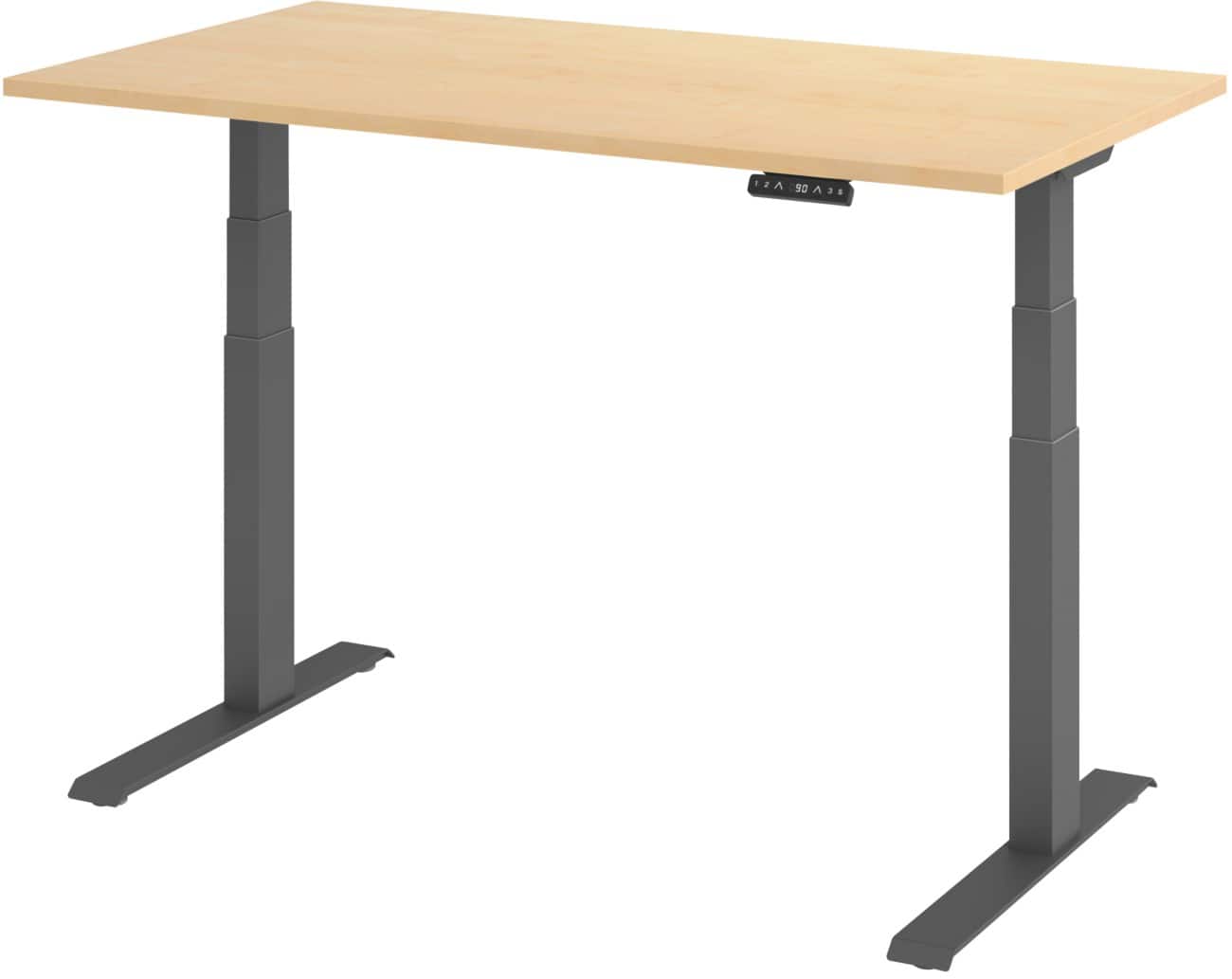 Hammerbacher Elektrisch hoogteverstelbaar Bureau Rechthoekig C-Voet 1,400 (B) x 800 (D) x 1,290 (H) mm Spaanplaat, staal