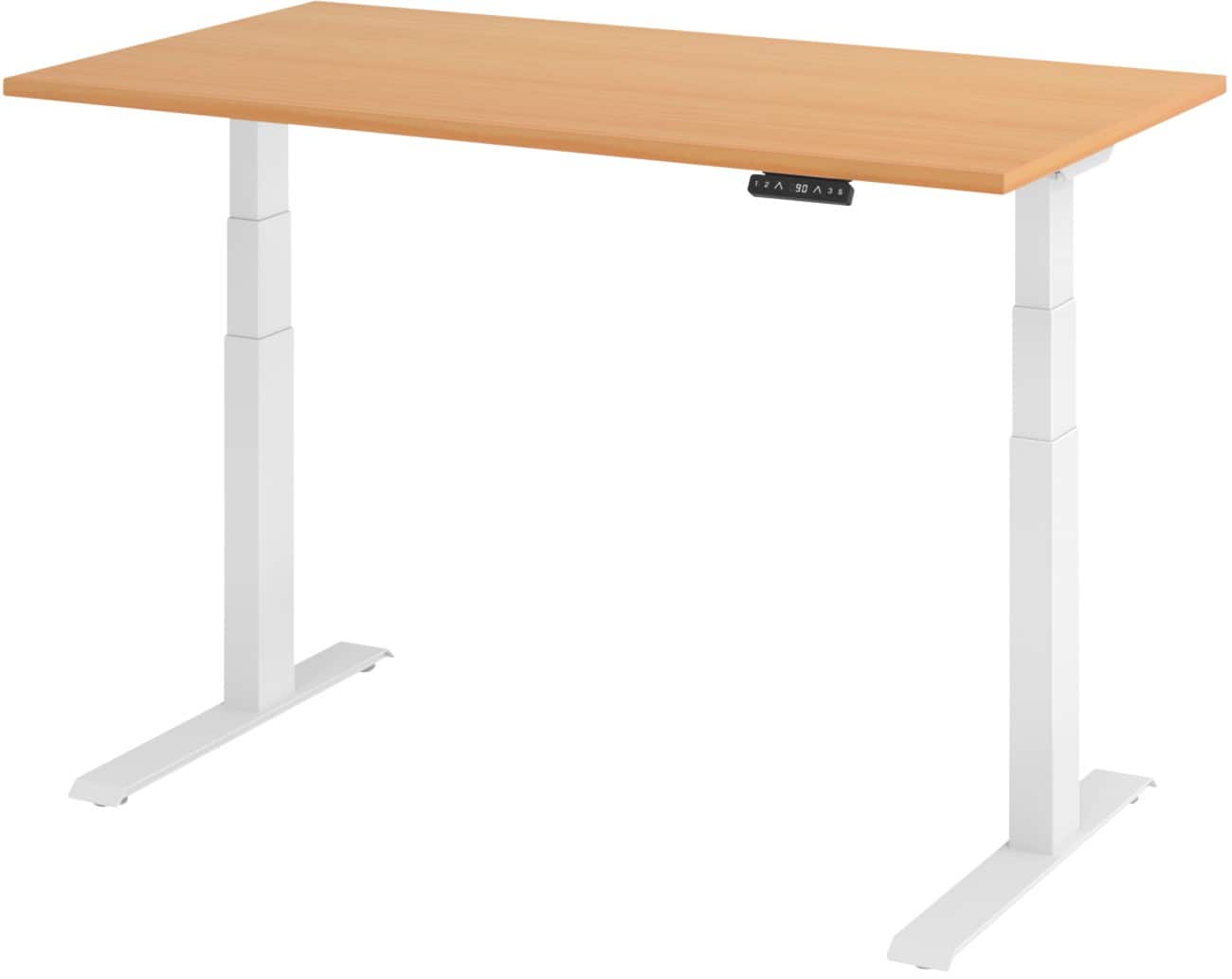 Hammerbacher Elektrisch hoogteverstelbaar Bureau Rechthoekig Beuk C-Voet 1,400 (B) x 800 (D) x 1,290 (H) mm Spaanplaat, staal