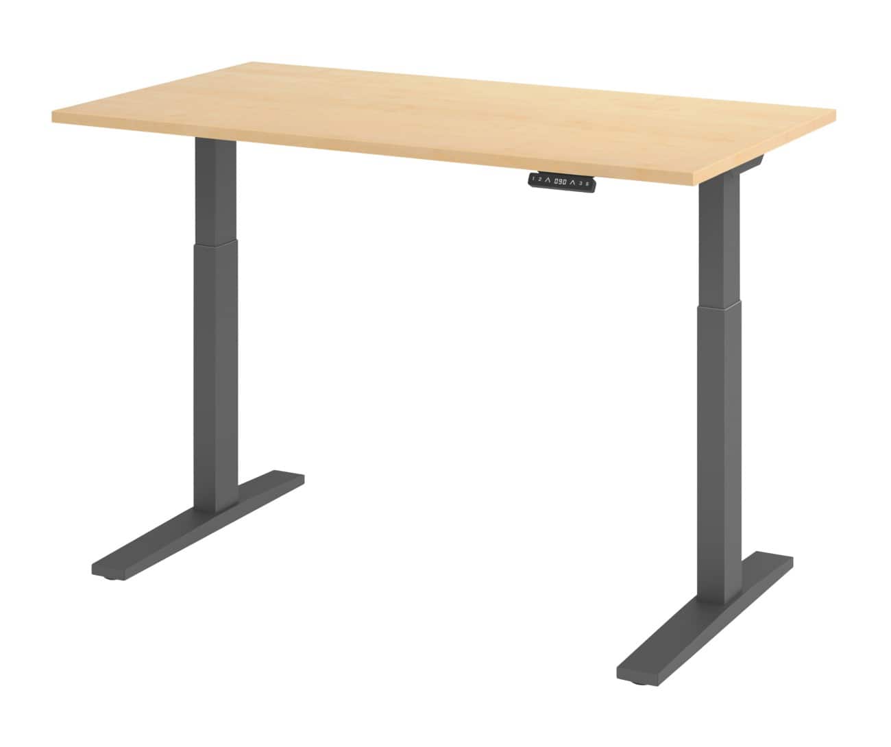 Hammerbacher Elektrisch hoogteverstelbaar Bureau Rechthoekig C-Voet 1,400 (B) x 800 (D) x 1,200 (H) mm Spaanplaat, staal