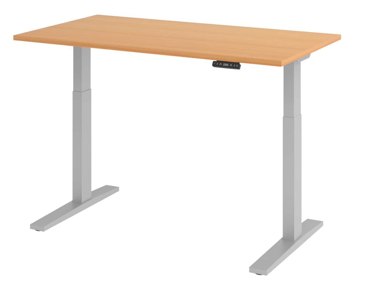 Hammerbacher Elektrisch hoogteverstelbaar Bureau Rechthoekig Beuk C-Voet 1,400 (B) x 800 (D) x 1,200 (H) mm Spaanplaat, staal