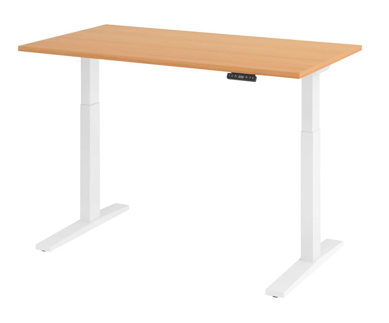 Hammerbacher Elektrisch hoogteverstelbaar Bureau Rechthoekig Beuk C-Voet 1,400 (B) x 800 (D) x 1,200 (H) mm Spaanplaat, staal