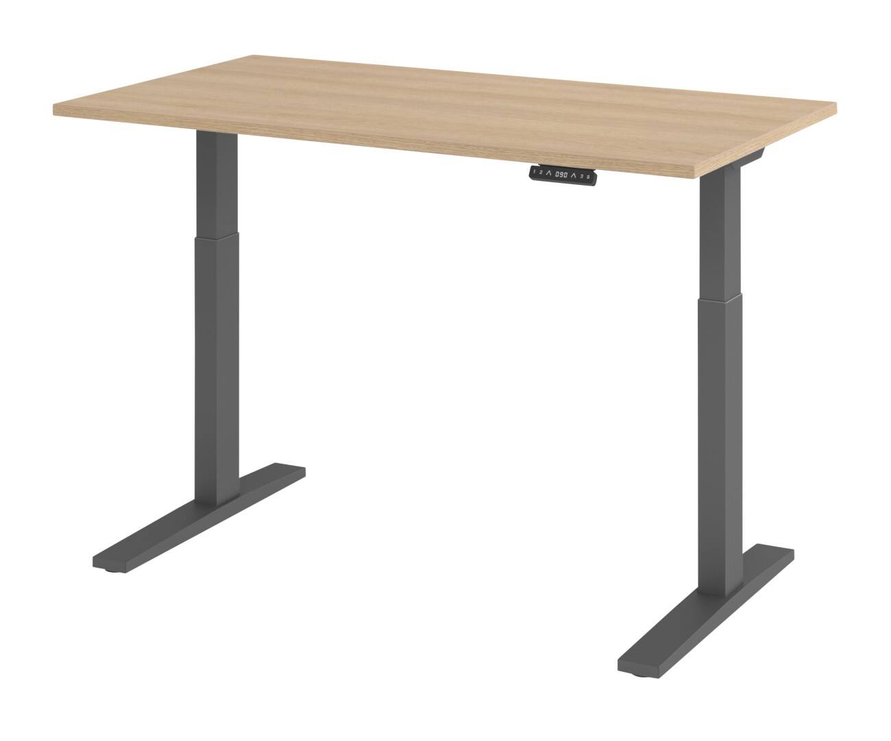 Hammerbacher Elektrisch hoogteverstelbaar Bureau Rechthoekig C-Voet 1,400 (B) x 800 (D) x 1,200 (H) mm Spaanplaat, staal