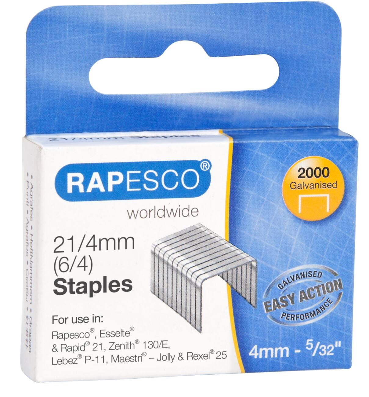 Rapesco Nietjes 21/4 1367 Staal Zilver 2000 Stuks
