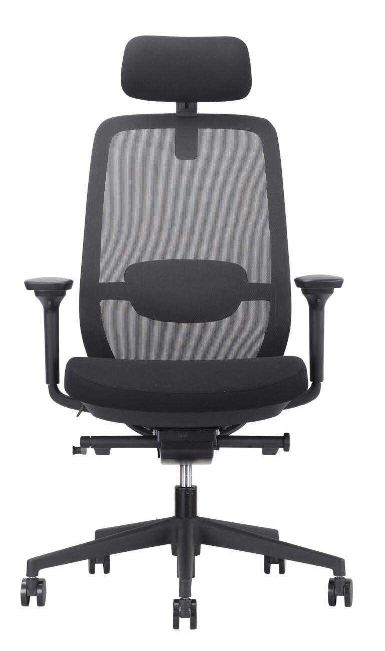 Nowy Styl ELOVIE Ergonomische stoel Synchroonmechanisme 4D armleuning In hoogte verstelbare zitting Zwart 110 kg 640 mm x 1,145 mm
