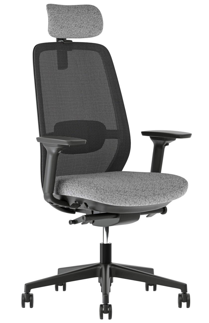Nowy Styl ELOVIE Ergonomische stoel Synchroonmechanisme 4D armleuning In hoogte verstelbare zitting Grijs 110 kg 640 mm x 1,145 mm