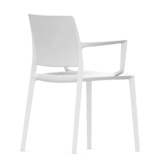 Nowy Styl Bezoekersstoel Kunststof Wit 130 kg 485 x 530 x 805 mm 4 Stuks