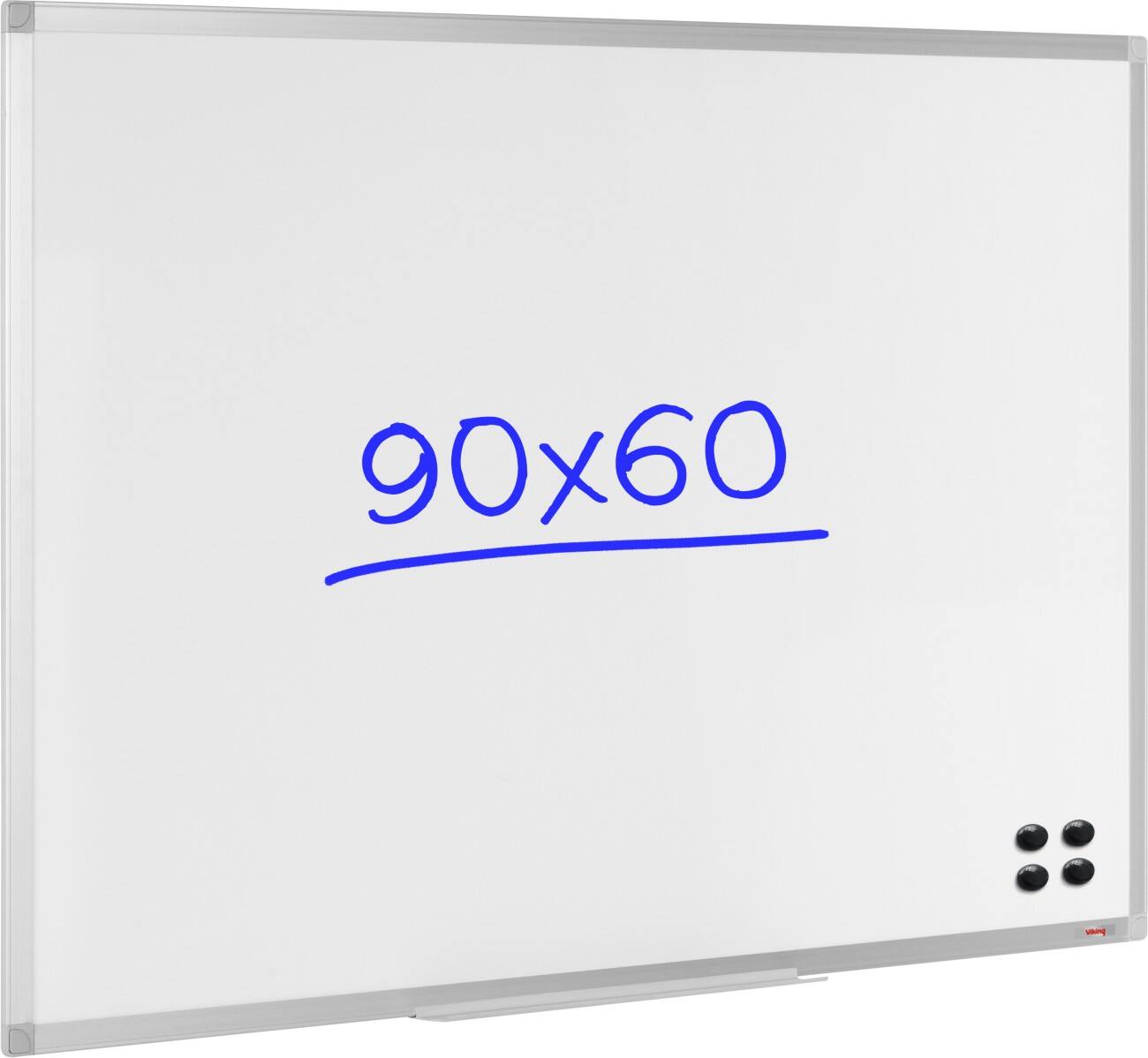 Viking Whiteboard Wandmontage Magnetisch Gelakt staal Eenzijdig 90 (B) x 60 (H) cm