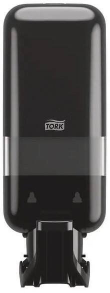 Tork Handdesinfectiemiddel-dispenser met armhendel Zwart Compacte, hygiënische wanddispenser voor zeep en handdesinfectiemiddelen