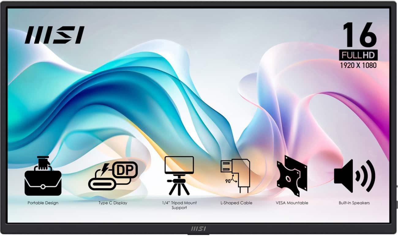 MSI PRO MP165 E6 15,6" Monitor Full HD LED IPS 4 ms PRO MP165 E6