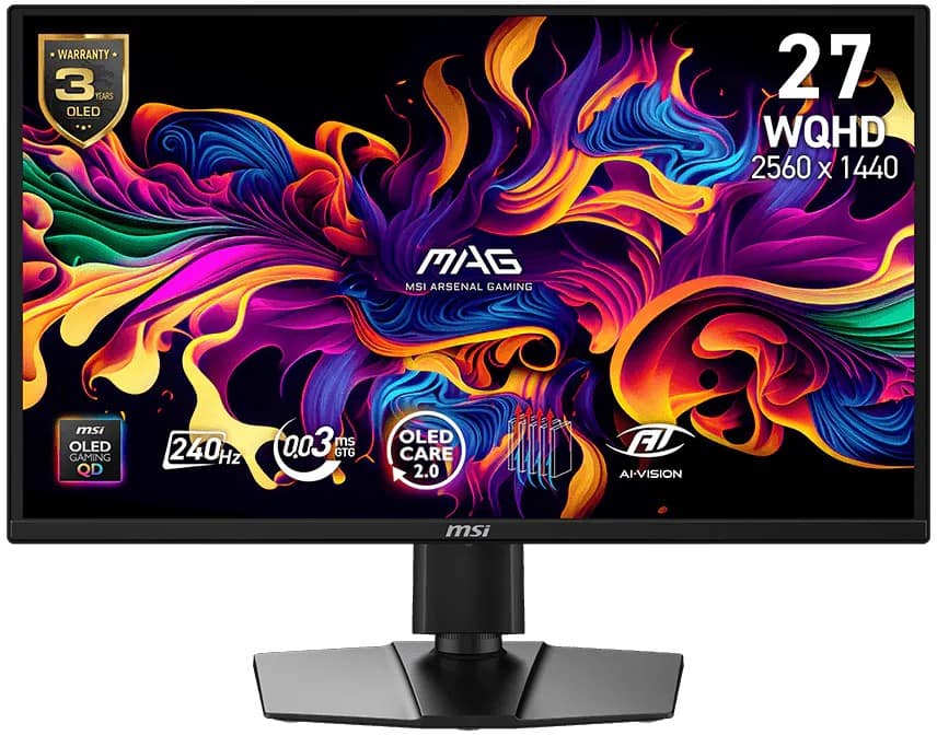 MSI MAG 272QP 26,5" Monitor Wide Quad HD QD-OLED OLED 0.03 ms MAG 272QP QD-OLED X24
