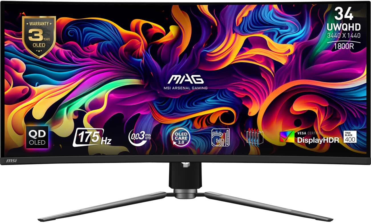 MSI MAG 341CQP QD-OLED 34" UltraWide Monitor Quad HD QD-OLED OLED 0.03 ms MAG 341CQP QD-OLED