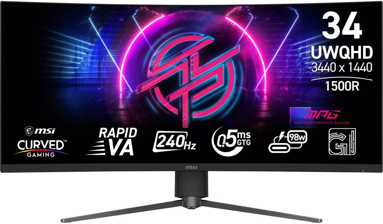 MSI MPG 346CQRF X24 34" UltraWide Monitor Quad HD VA 0.5 ms MPG 346CQRF X24