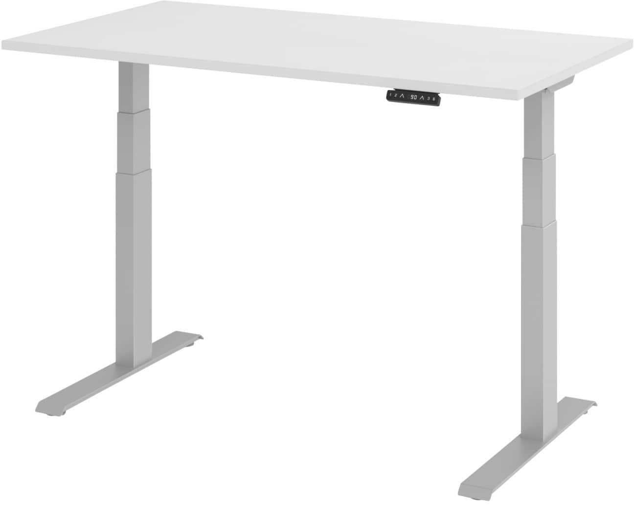 Hammerbacher Elektrisch hoogteverstelbaar Bureau Rechthoekig Wit C-Voet 1,400 (B) x 800 (D) x 1,290 (H) mm Spaanplaat, staal