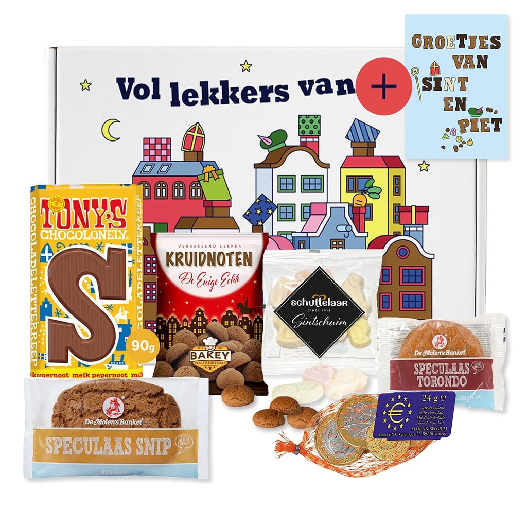 Sinterklaas Geschenkdoos ‘Piets Pepernoten Parade’ 6 Stuks