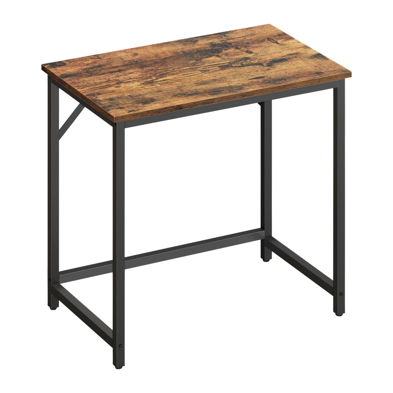 VASAGLE Computertafel Rechthoekig Vintage Bruin 4 Metalen Poten 800 (B) x 500 (D) x 760 (H) mm Spaanplaat, Staal