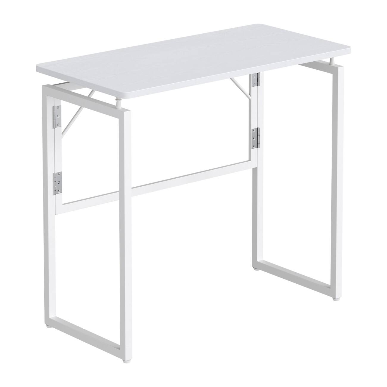 VASAGLE Computertafel Rechthoekig Wit 4 Metalen Poten 800 (B) x 400 (D) x 740 (H) mm Kunststof. Spaanplaat, Staal