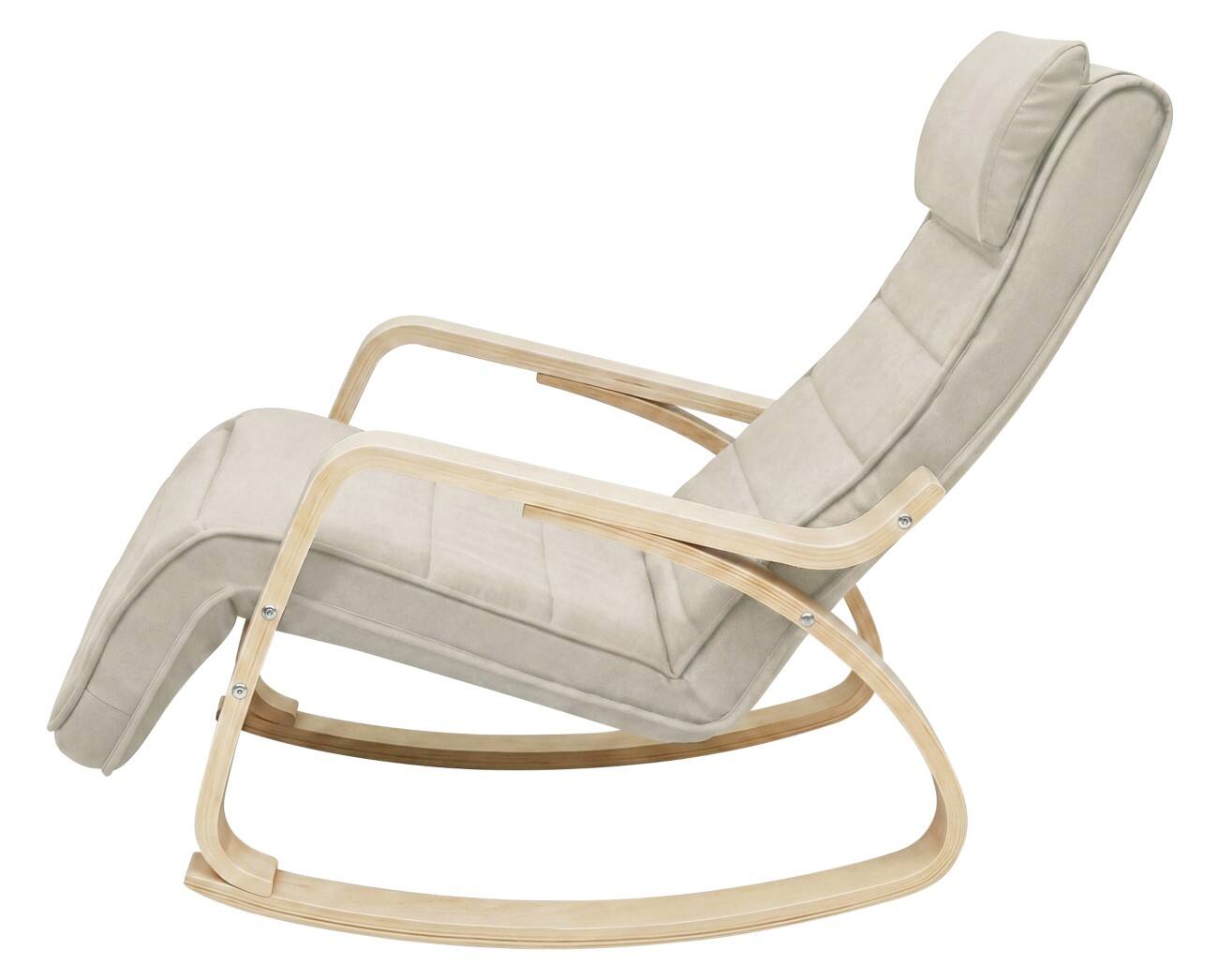 SONGMICS Teou Schommelstoel Stof Vaste armleuning Beige 150 kg 550 x 1,215 x 840 mm