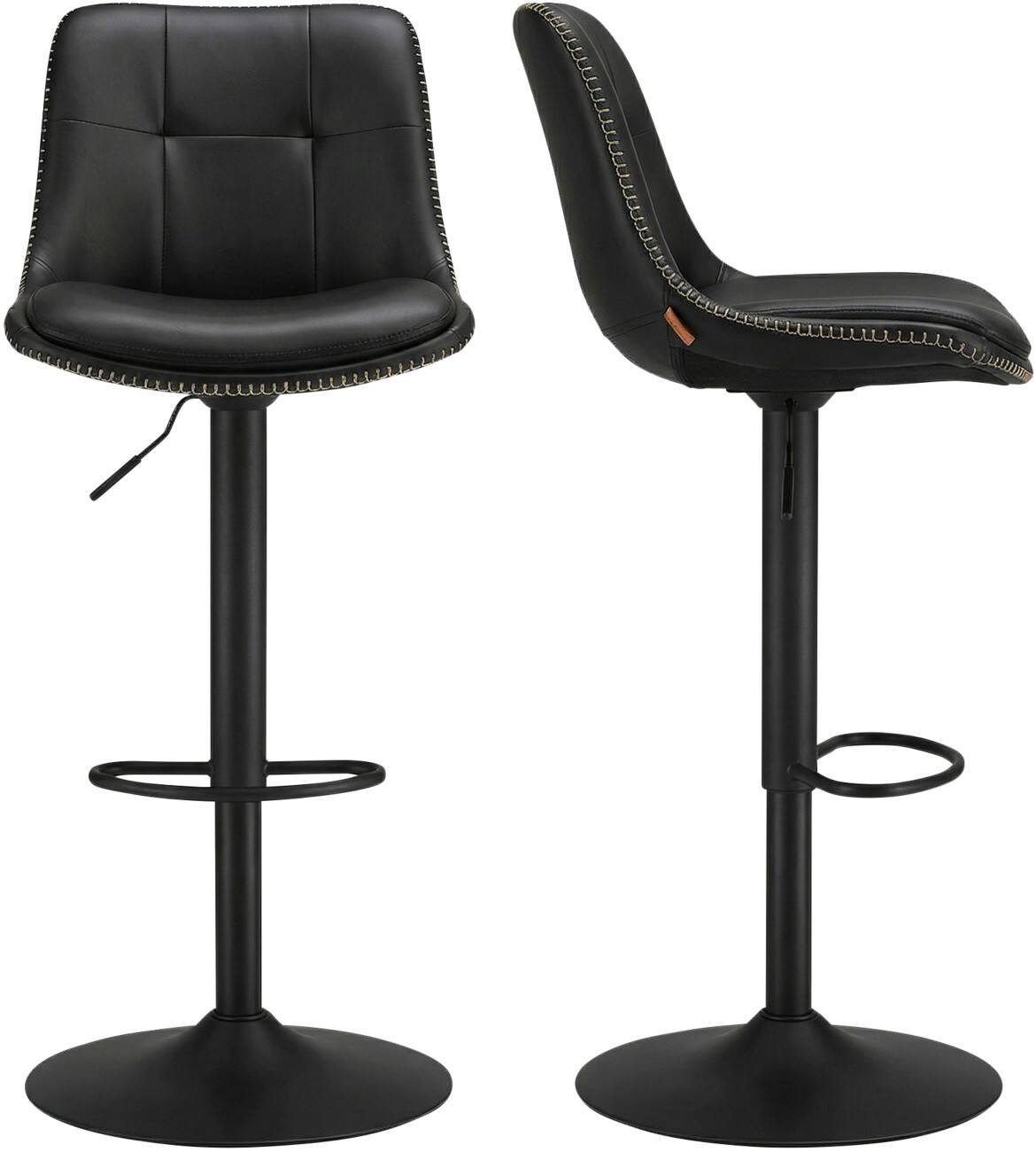 VASAGLE Barkruk Modern Zwart LJB095BH01 2 Stuks