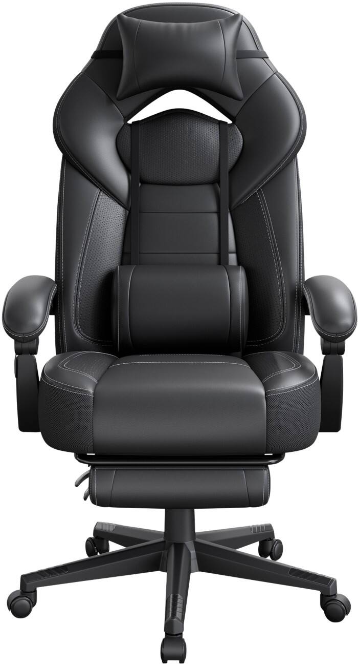 SONGMICS Cathy Ergonomisch Gamestoel Vaste armleuning Zwart OBG077B01V2