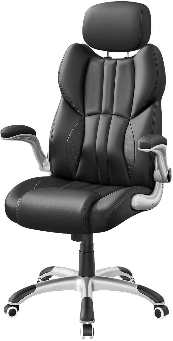 SONGMICS Stevon Ergonomisch Gamestoel Vaste armleuning Zwart OBG65BK