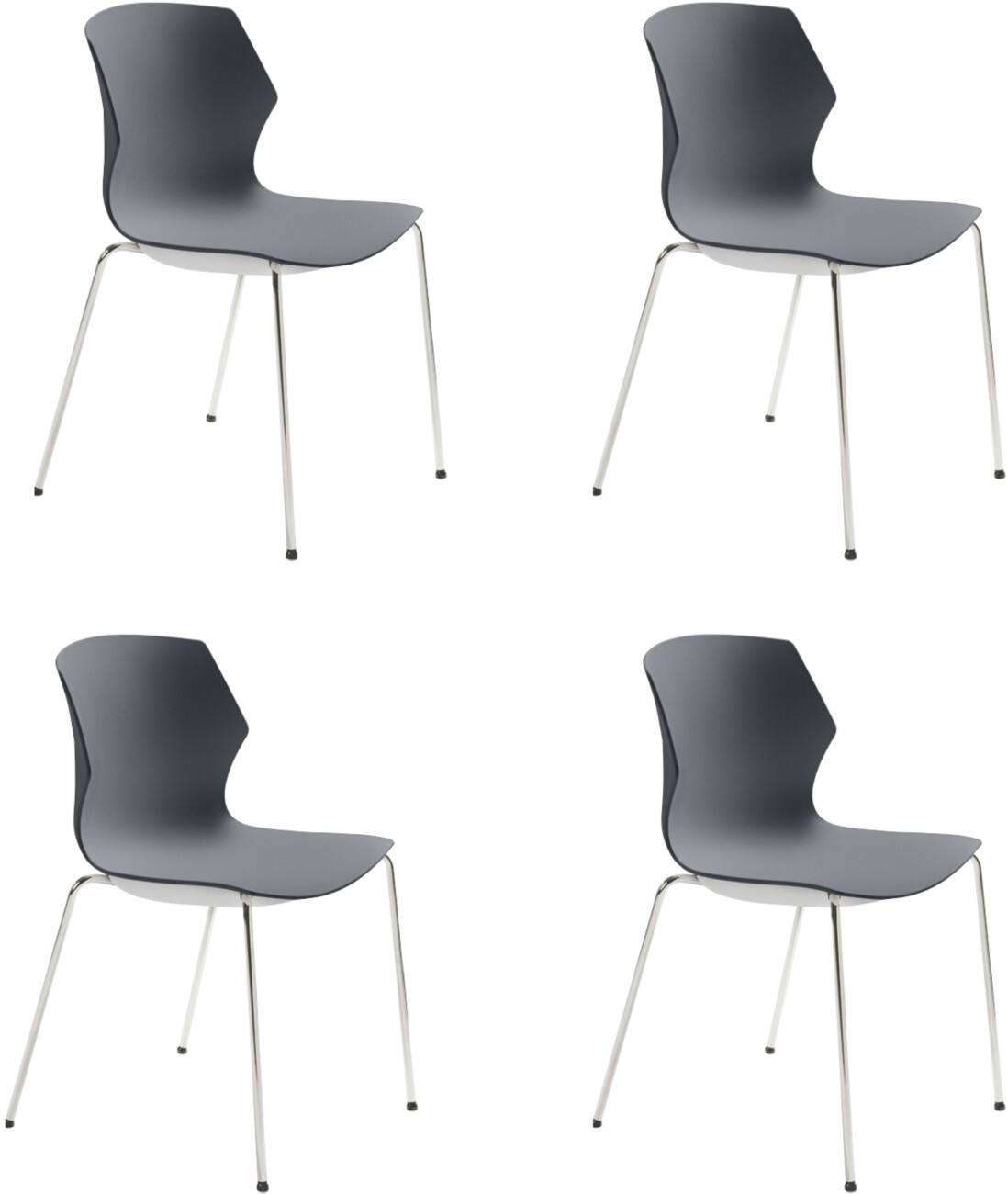 mayer sitzmöbel Stapelbare stoel Kunststof Antraciet 150 kg 2510 510 x 530 x 805 mm 4 Stuks