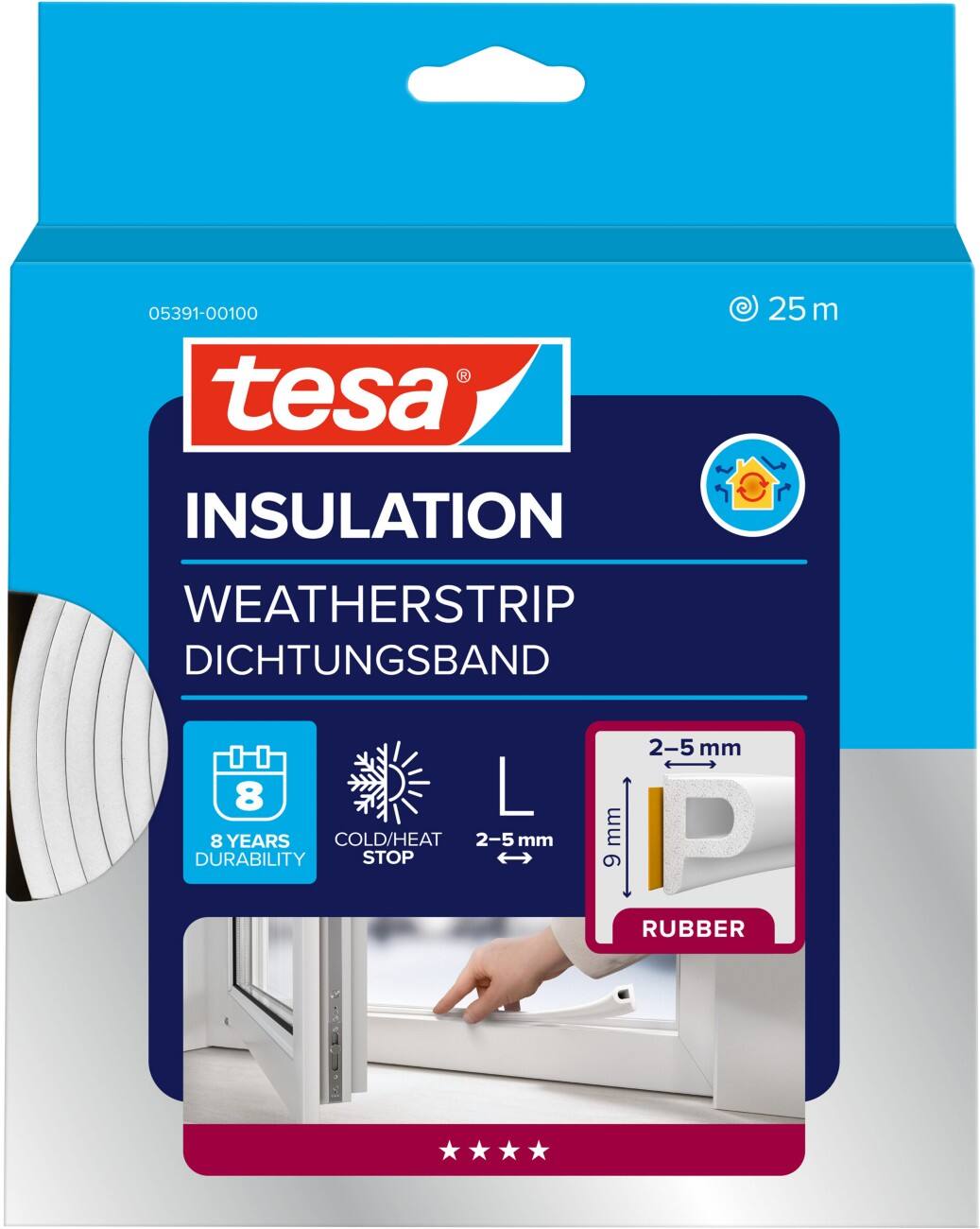 tesa Tochtstrip Wit 185 mm Kunstvezel