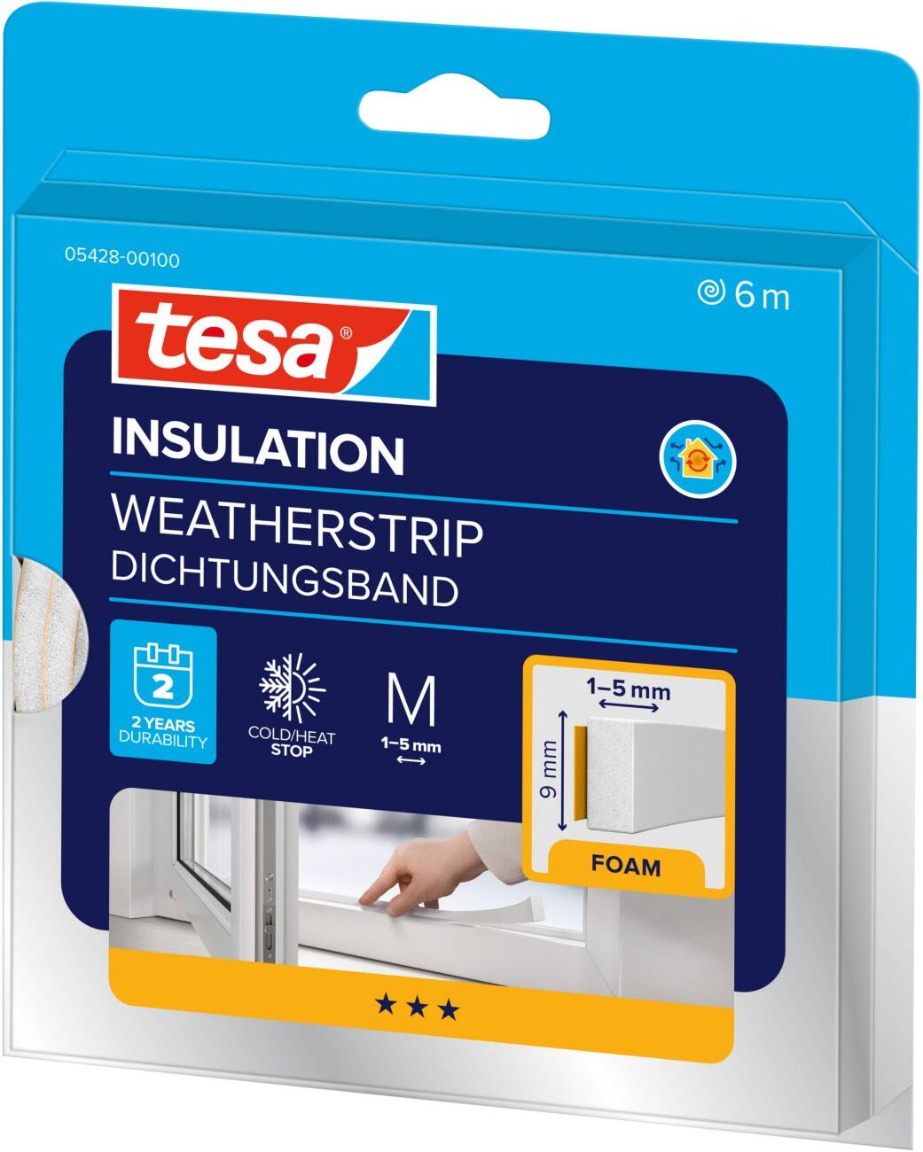 tesa Tochtstrip Wit 168 mm PP (Polypropeen)