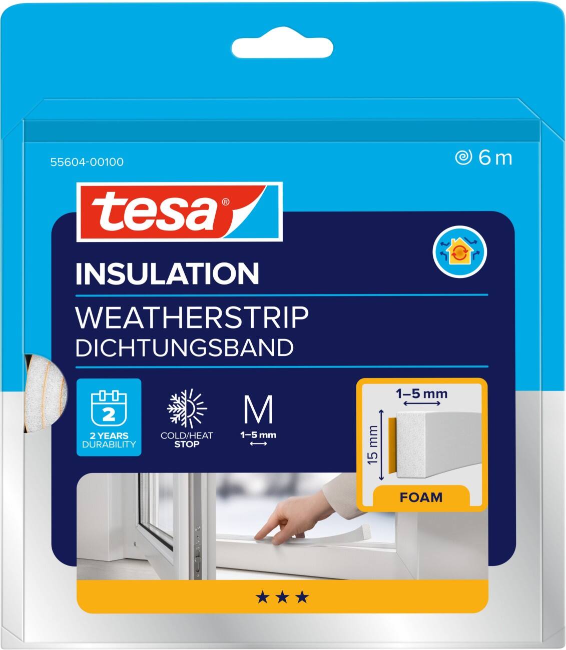 tesa Tochtstrip Wit 195 mm PP (Polypropeen)