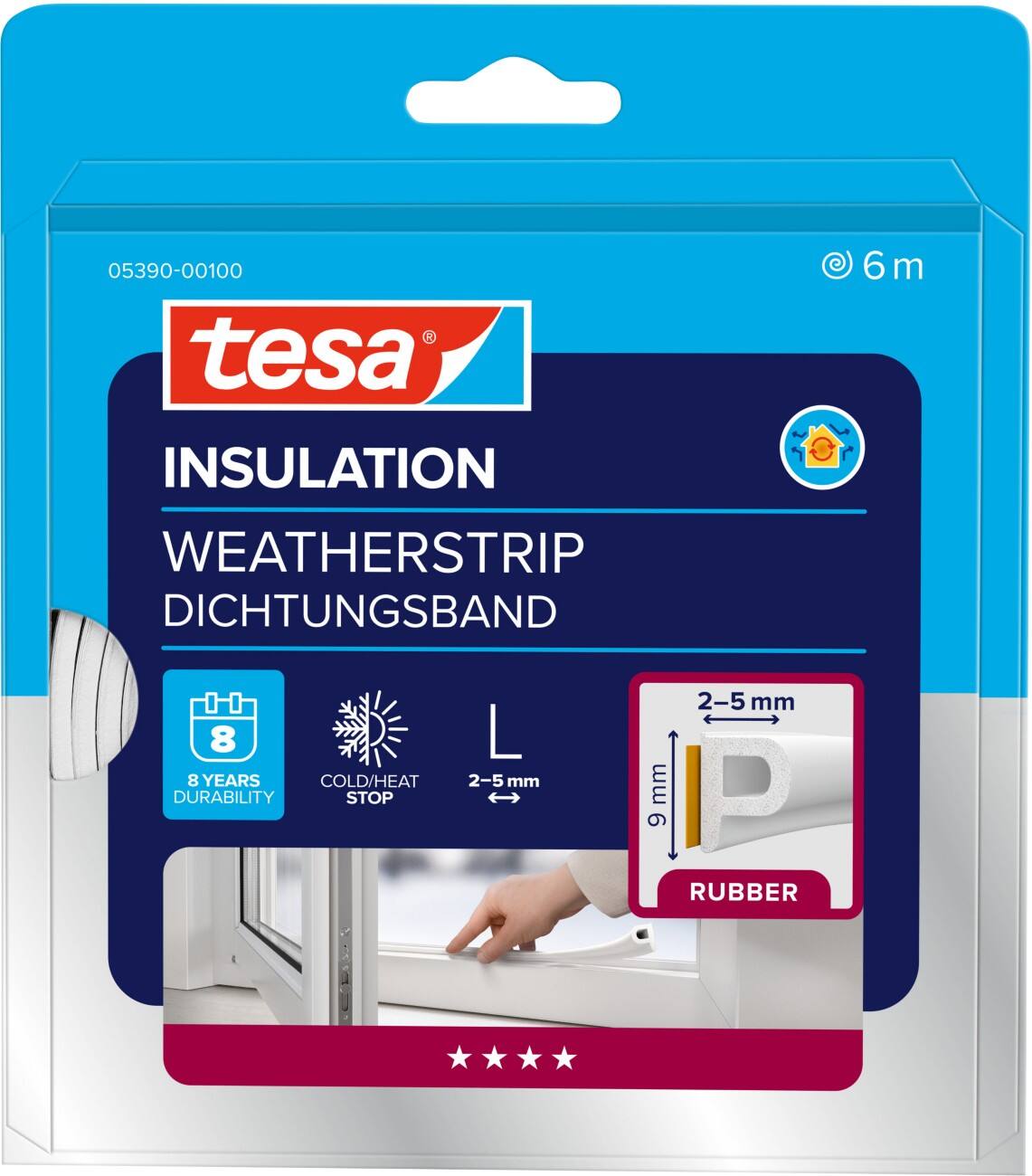 tesa Tochtstrip Wit 168 mm Kunstvezel