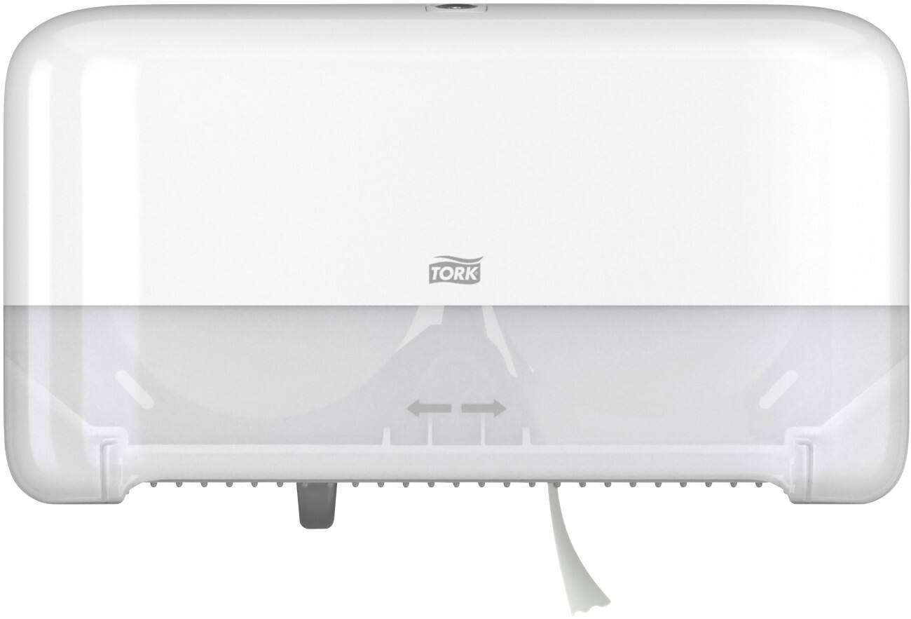 Tork Elevation T7 Hulsloos Toiletpapierdispenser 2-Rollen Afsluitbaar Kunststof Wit