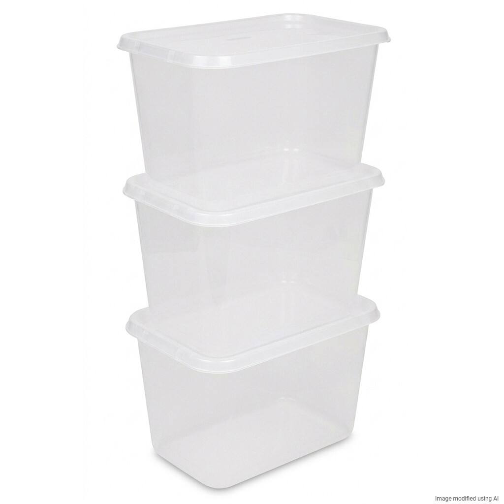 Viking Basic PP (Polypropeen) Opbergdoos 58 L Met deksel Transparant 4 x 5,9 x 3,85 cm 3 Stuks