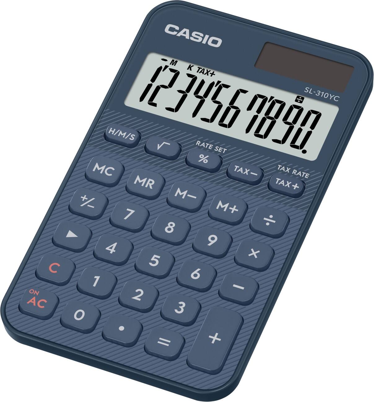 Casio Colorful Zakrekenmachine 10-cijferig display Marineblauw SL-310YC-NY