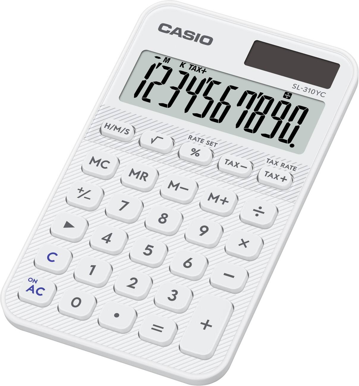 Casio Colorful Zakrekenmachine 10-cijferig display Wit SL-310YC-WE