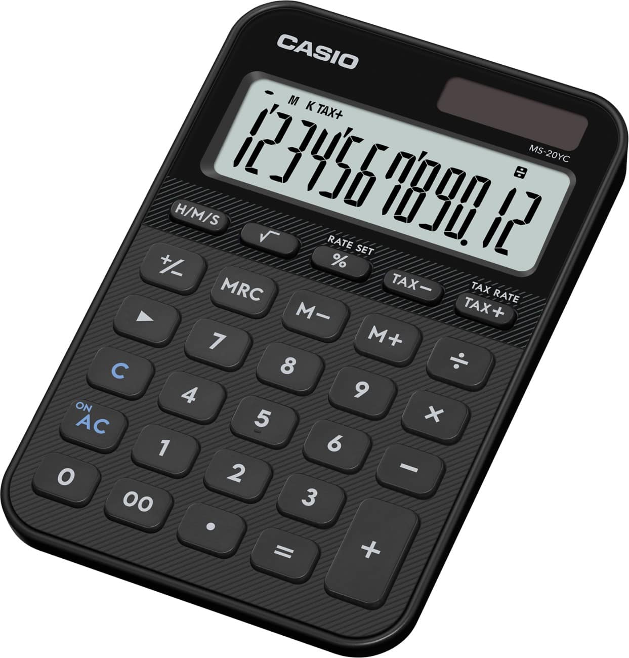 Casio Colorful Bureaurekenmachine 12-cijferig display Zwart MS-20YC-BK