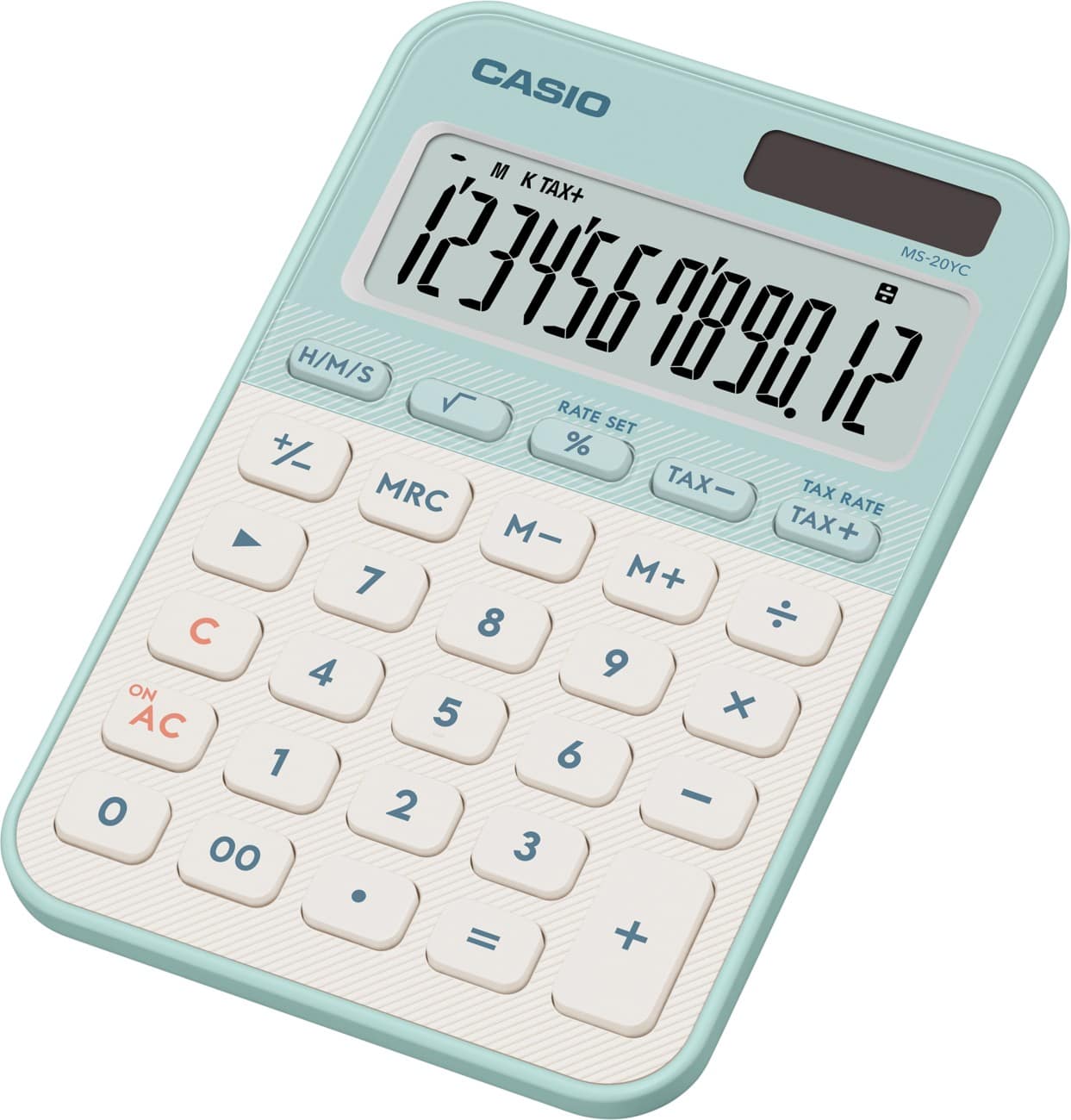 Casio Colorful Bureaurekenmachine 12-cijferig display Lichtgroen MS-20YC-LG