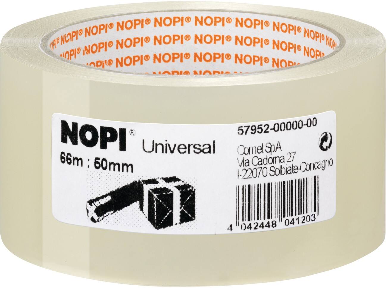 Nopi Kleefband Transparant 50 mm (B) x 66 m (L) PP (Polypropeen) Universal