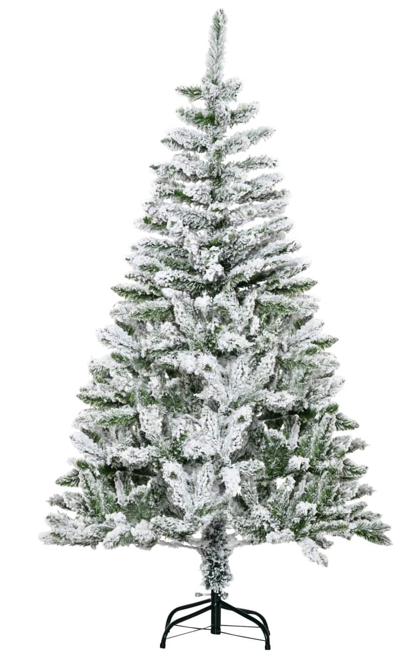 HOMCOM Kunstkerstboom Sneeuw Groen, wit 150 cm