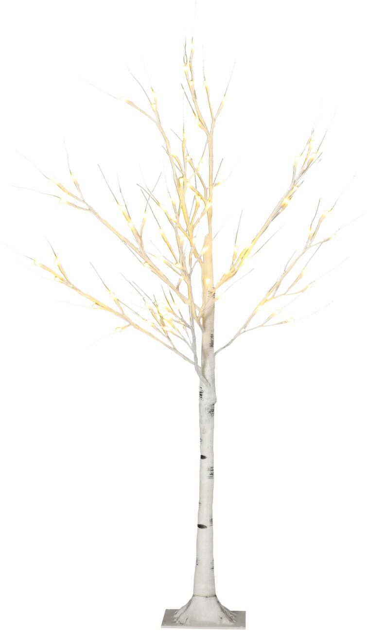 HOMCOM LED Lichtboom Sier Wit 120 cm