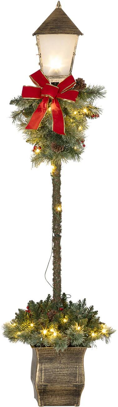 OutSunny LED Verlichte decoratie Kerst Lantaarnpaal Groen 150 cm