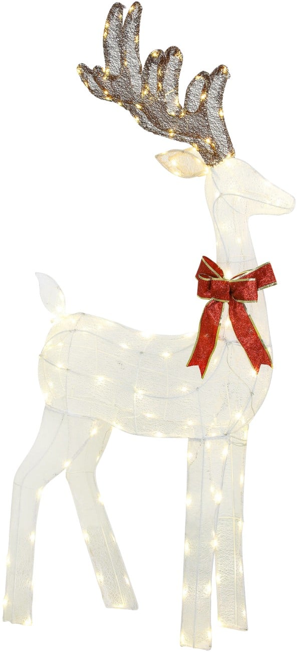 OutSunny LED Verlichte decoratie Rendier Zilver 135 cm