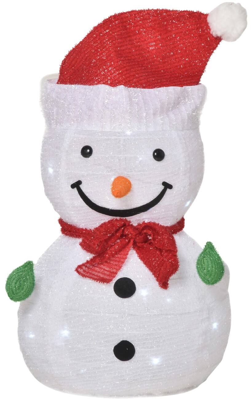 OutSunny LED Verlichte decoratie sneeuwpop Wit 51 cm