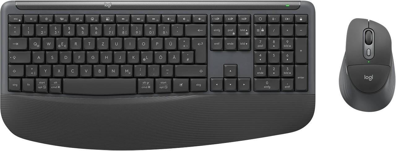 Logitech Signature Comfort Plus MK880 Draadloos Toetsenbord en muis Combo Bluetooth QWERTZ Duits Grafiet 920-014024