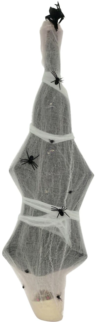 HOMCOM Mummy Halloween-versiering PE (Polyetheen), Polyester, Staal Grijs 43 (L) x 21 (B) x 142 (H) cm